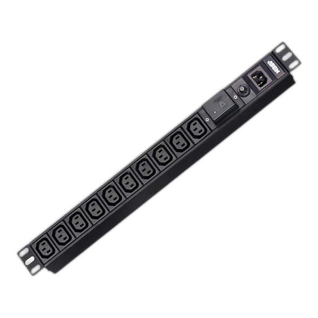 Aten PE0110SG 10-port Basic 1U PDU with Surge Protection Black