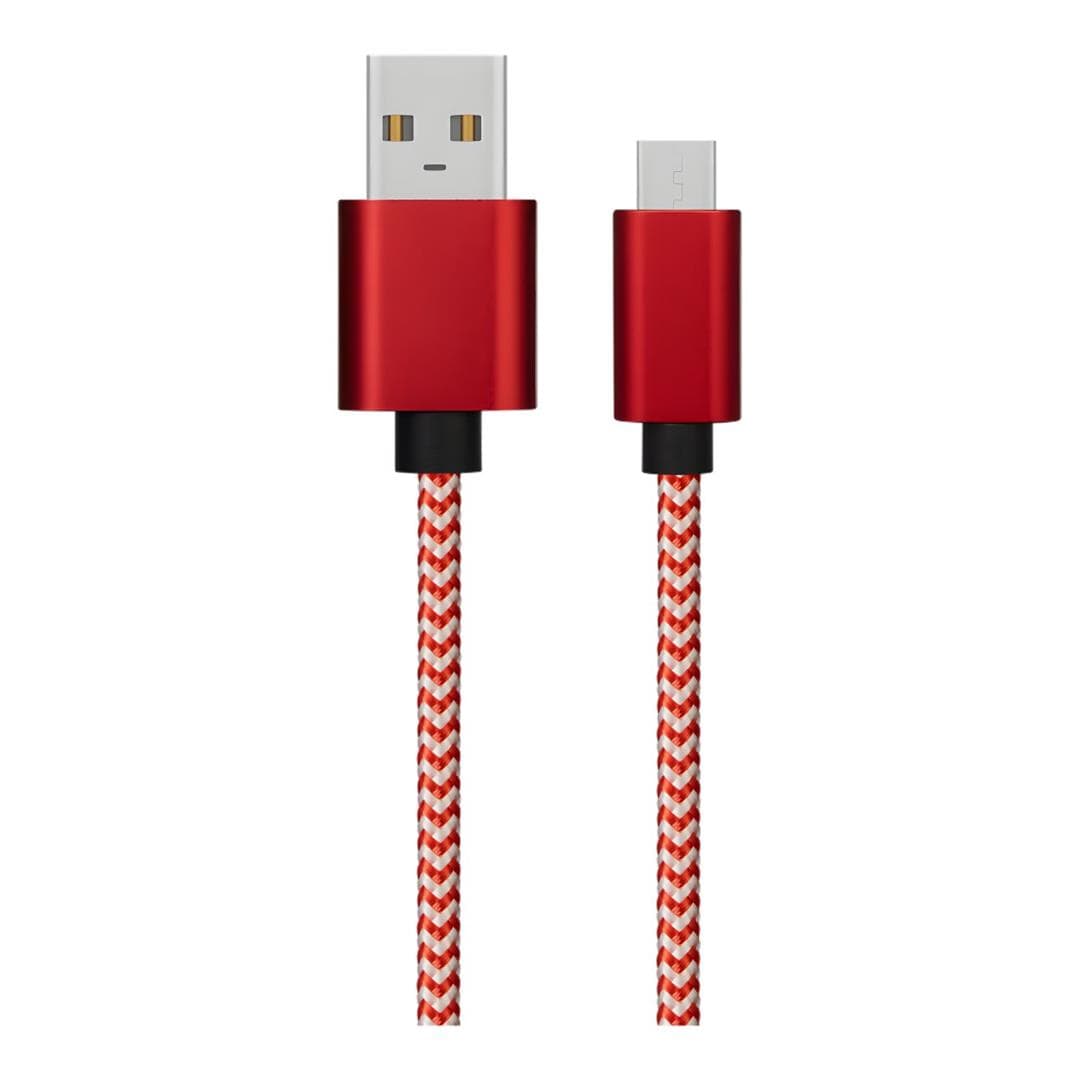 Amplify 2.5m Micro USB Fashion Cable Red and White PEP-034-RDWT