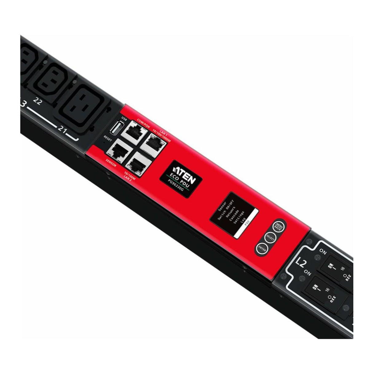 Aten PG96330G 30A/32A 30-Outlet 3-Phase Switched eco PDU