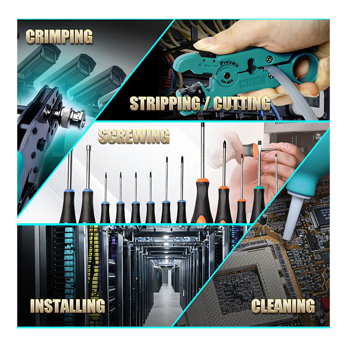 Pro'sKit PK-1938M1 Professional Telecom and Networking Tool Kit
