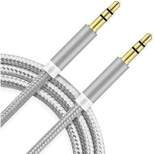 Premio 2m Braided AUX Cable Silver PM-20001-SL