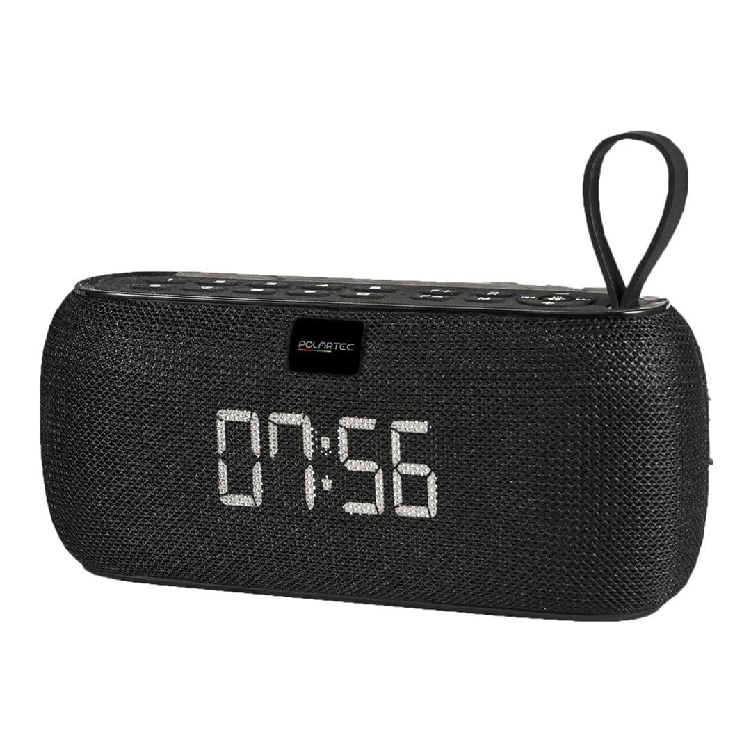 Polaroid Alarm Clock Bluetooth Speaker with FM Radio Black POL177