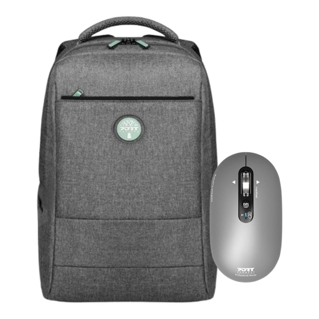 Port Designs Core Green Series 16-inch Notebook Bag and Wireless Mouse Bundle