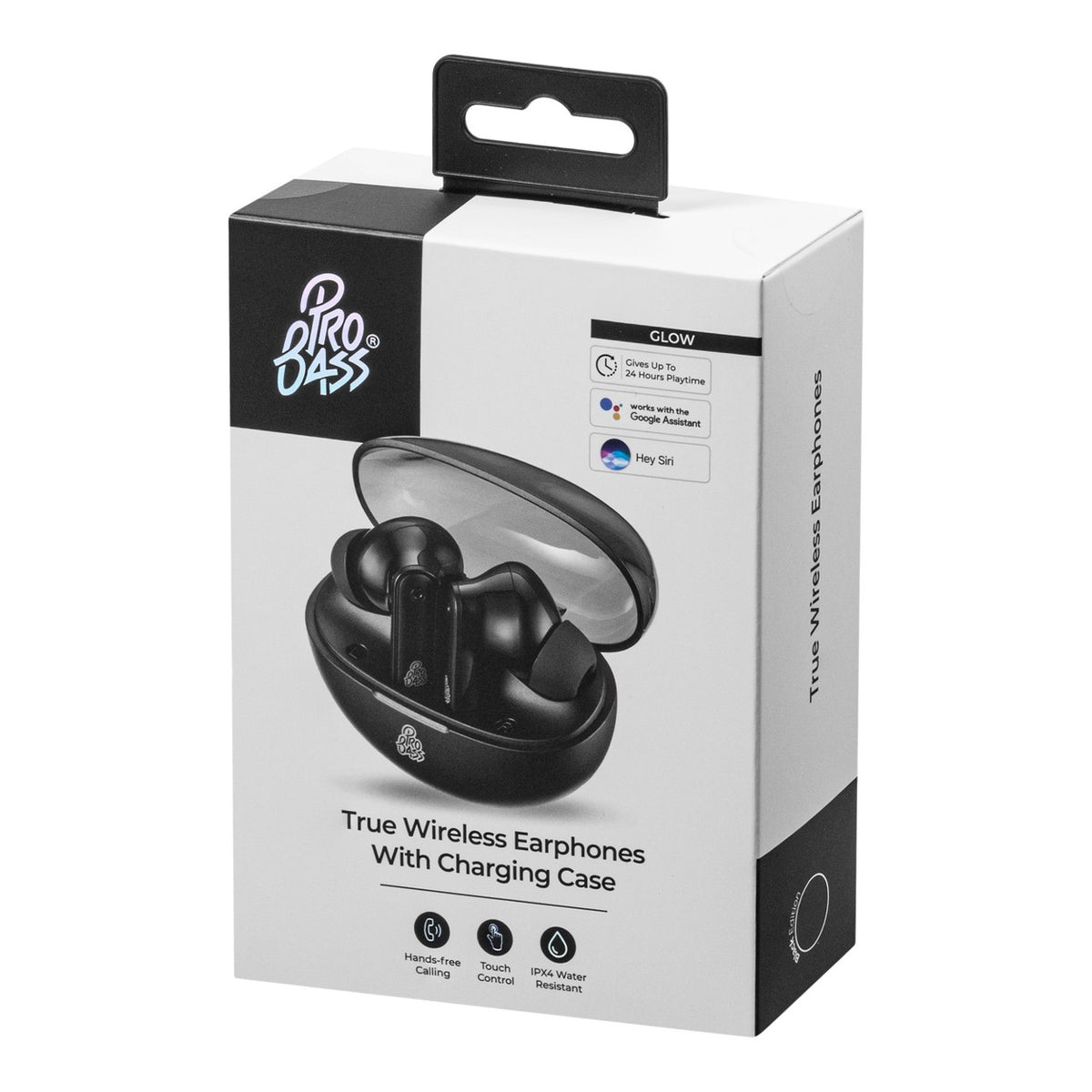 Pro Bass Glow Series TWS Earbuds - Black PR-1086-BK