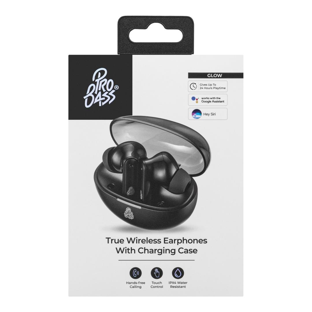Pro Bass Glow Series TWS Earbuds - Black PR-1086-BK