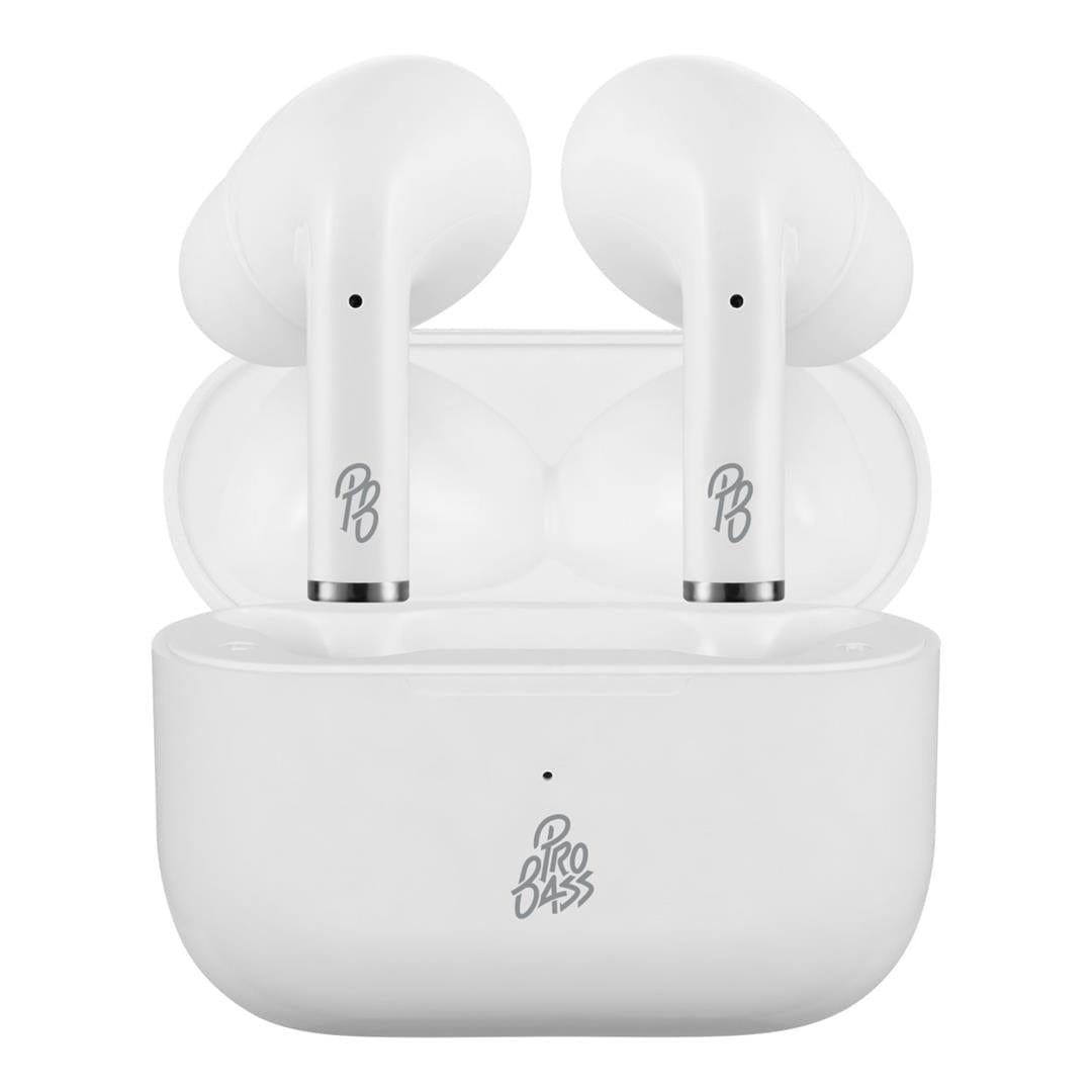 Pro Bass Pulse Buds True Wireless Earphones with Charging Case White PR-1119-WT