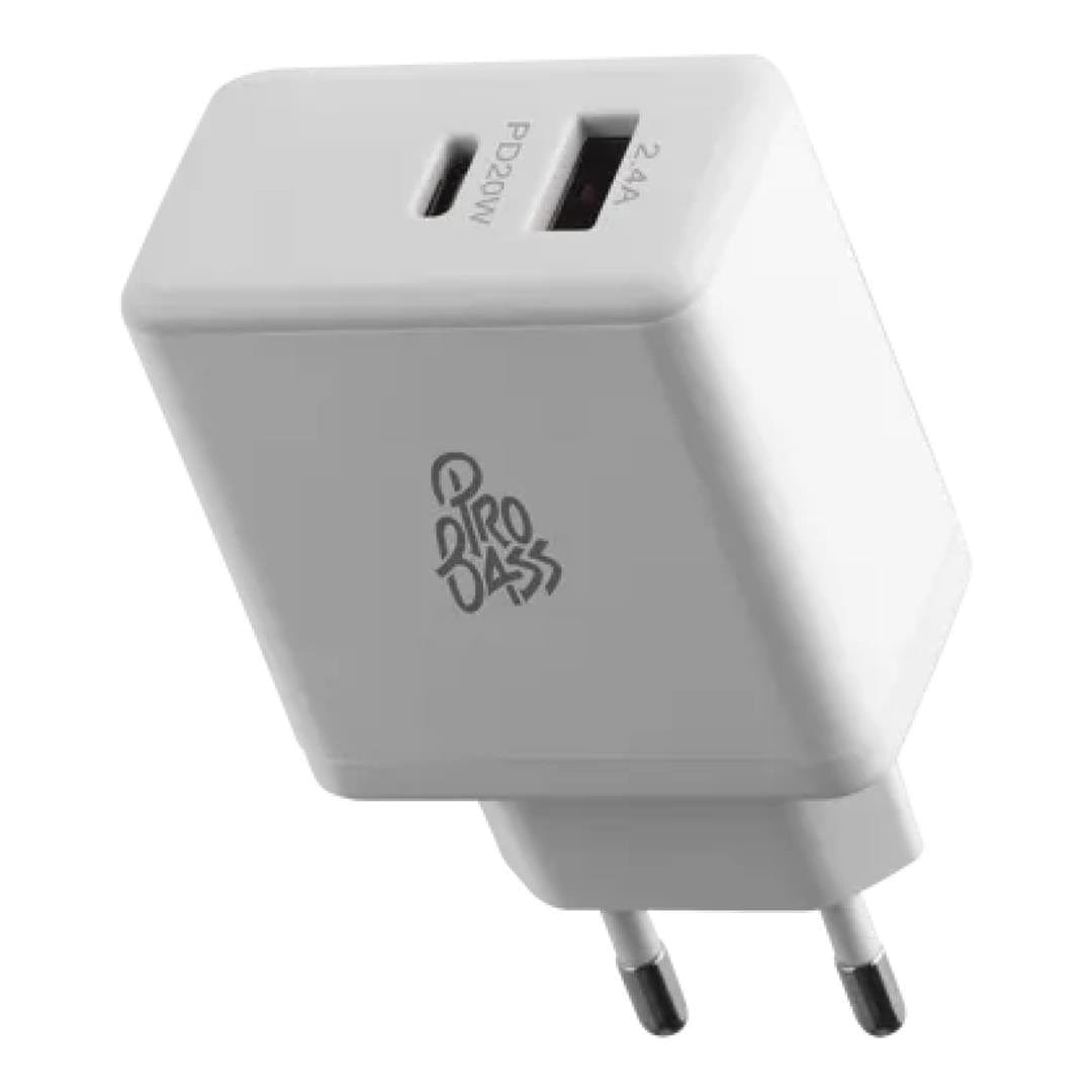 Pro Bass RapidCharge Series 32W Dual USB Wall Charging Adapter White PR-8042-WT