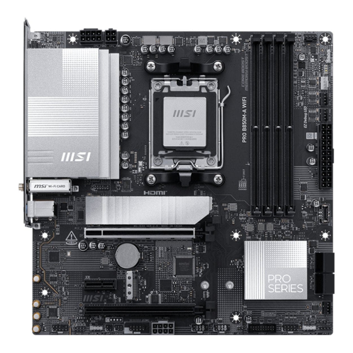 MSI Pro B850M-A Wi-Fi AMD Socket AM5 DDR5 M-ATX Motherboard