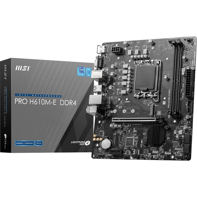 MSI Pro H610M-E DDR4 Intel LGA 1700 micro ATX Motherboard PRO H610M-E DDR4