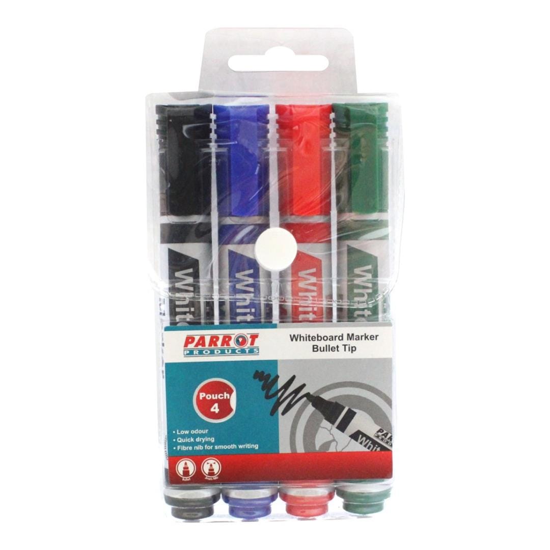 Parrot Bullet Tip Whiteboard Marker 4-pack PW0401A