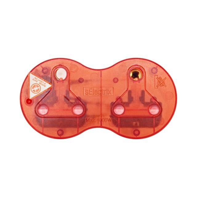 LinkQnet 2x 3-Way Surge Adapter Red Top Plug PWR-ADA-2X16-SURG-RD