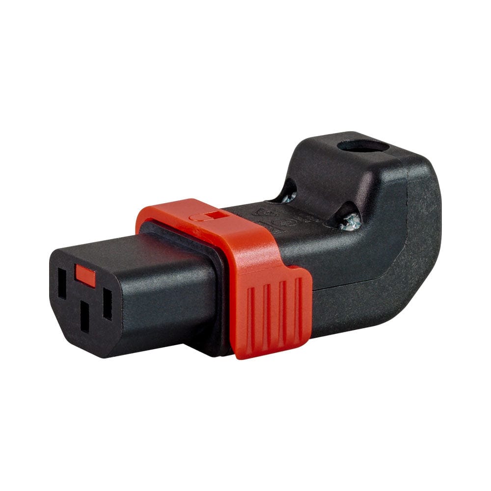 LinkQnet IEC Kettle Female Lockable Down Angle Connector PWR-C13-IEC-LK-DOWN