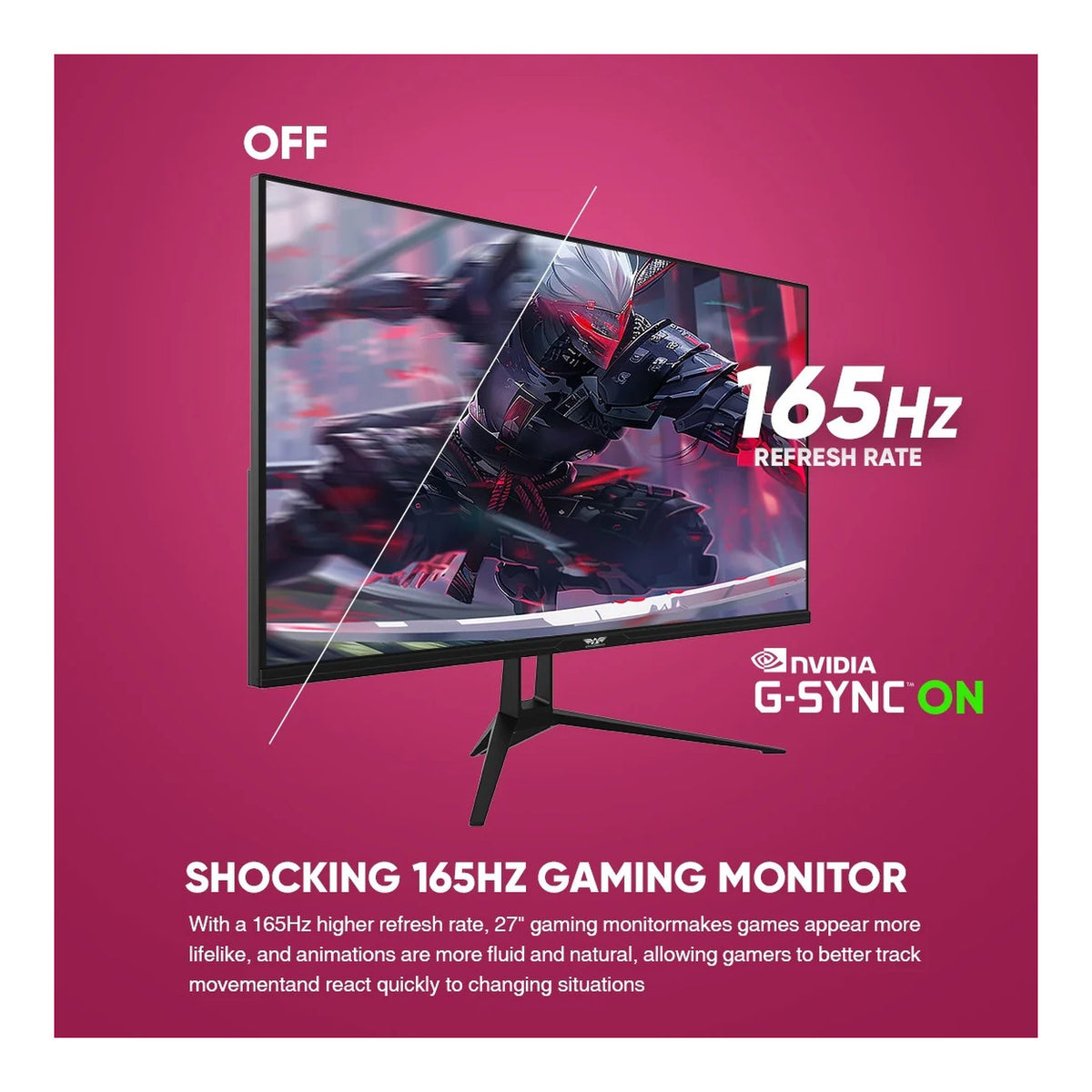Armaggeddon Pixxel+ PXP27G 27-inch 1920 x 1080p FHD 16:9 165Hz 1ms LCD IPS Gaming Monitor
