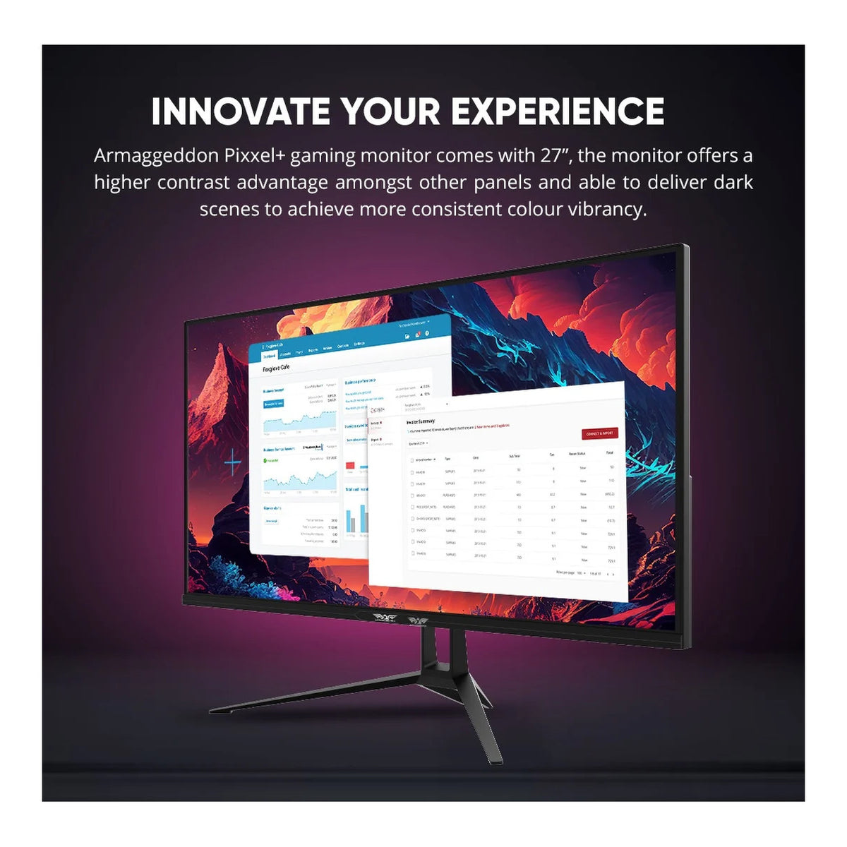 Armaggeddon Pixxel+ PXP27G 27-inch 1920 x 1080p FHD 16:9 165Hz 1ms LCD IPS Gaming Monitor