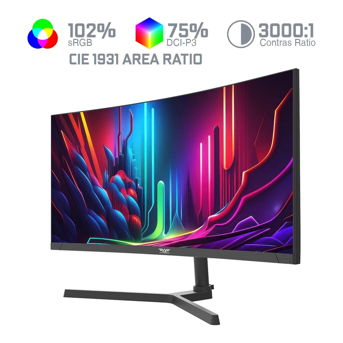 Armaggeddon Pixxel+ PXP30-XD 30-inch 2560 x 1080p WFHD 21:9 200Hz 3ms LCD VA Curved Gaming Monitor PXP30XDBLK