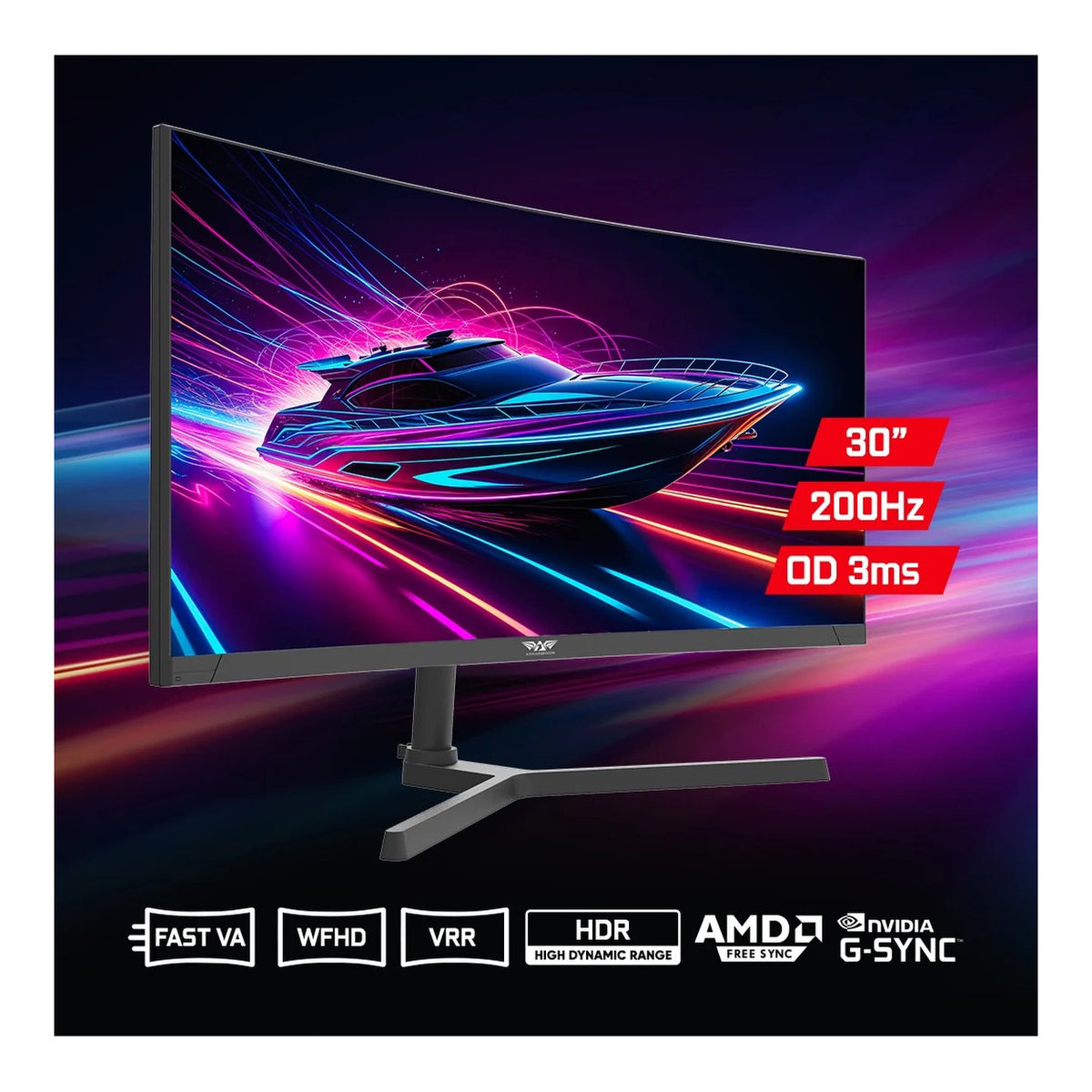 Armaggeddon Pixxel+ PXP30-XD 30-inch 2560 x 1080p WFHD 21:9 200Hz 3ms LCD VA Curved Gaming Monitor PXP30XDBLK