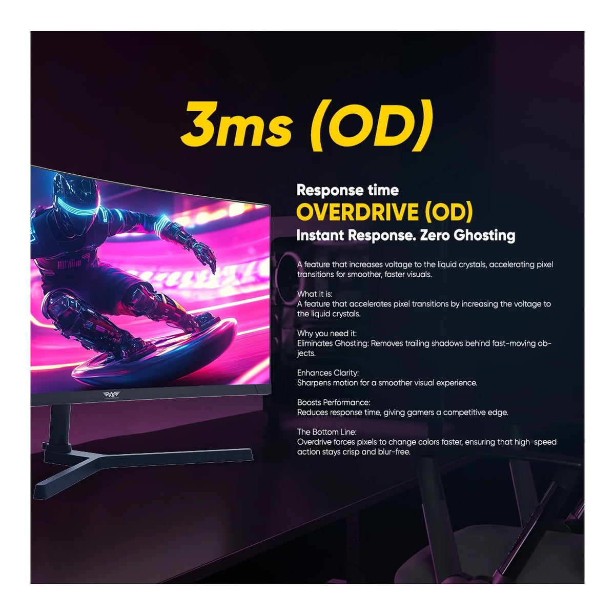 Armaggeddon Pixxel+ PXP30-XD 30-inch 2560 x 1080p WFHD 21:9 200Hz 3ms LCD VA Curved Gaming Monitor PXP30XDBLK