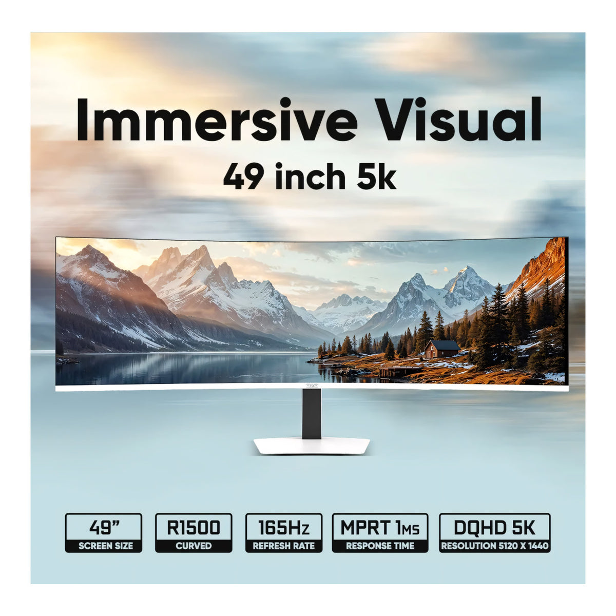 Armaggeddon Pixxel+ PXP49 Pro 49-inch 5120 x 1440p DQHD 32:9 165Hz 1ms LCD VA Curved Gaming Monitor PXP49PROBLK