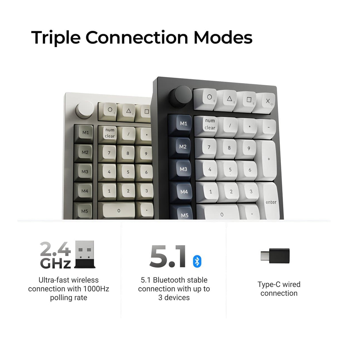 KeyChron Q0 Max QMK Wireless Custom Number Pad - Carbon Black Q0M-M4