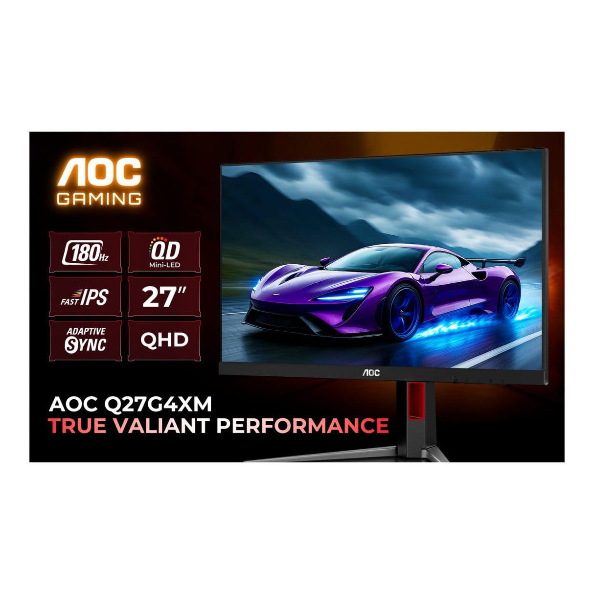 AOC Q27G4XM 27-inch 2560 x 1440p QHD 16:9 180Hz 1ms LED IPS Gaming Monitor