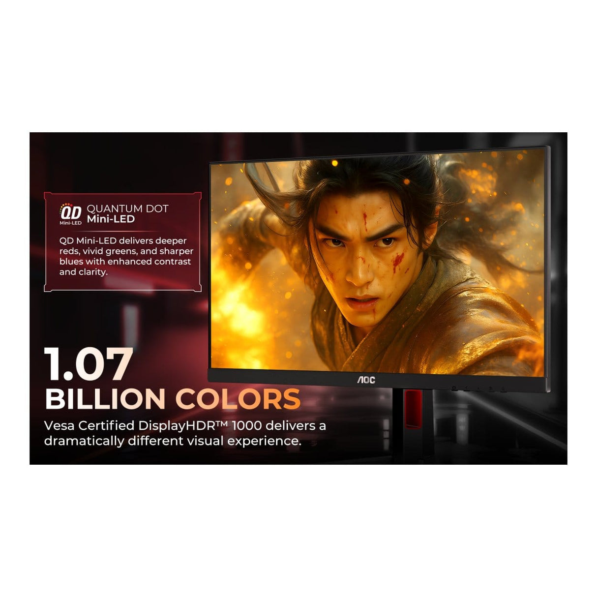 AOC Q27G4XM 27-inch 2560 x 1440p QHD 16:9 180Hz 1ms LED IPS Gaming Monitor