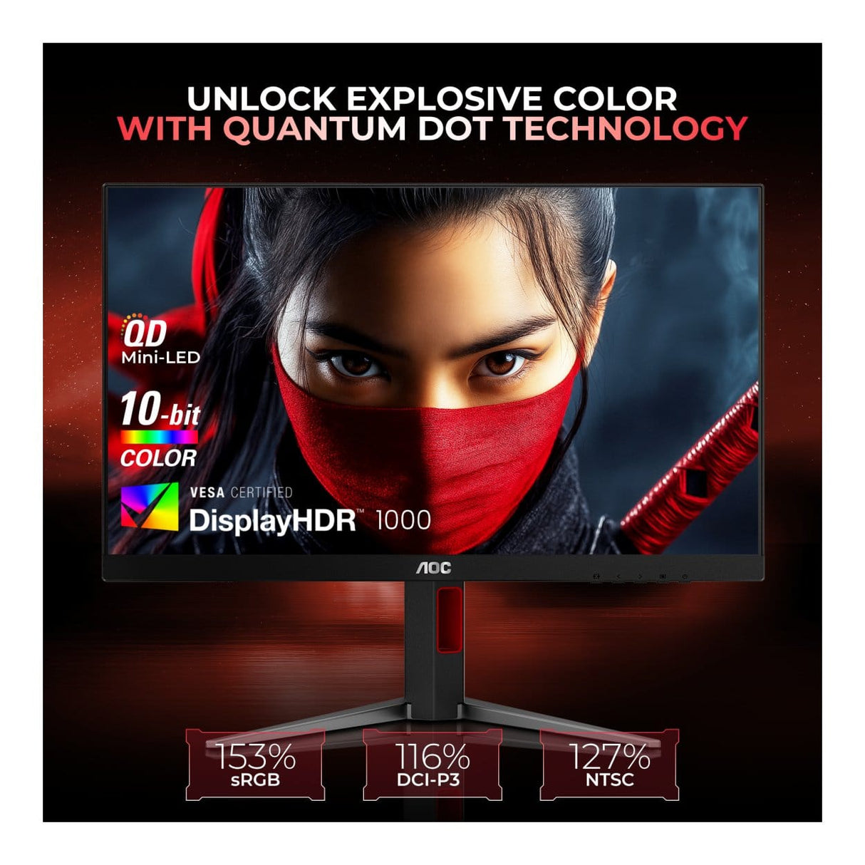 AOC Q27G4XM 27-inch 2560 x 1440p QHD 16:9 180Hz 1ms LED IPS Gaming Monitor