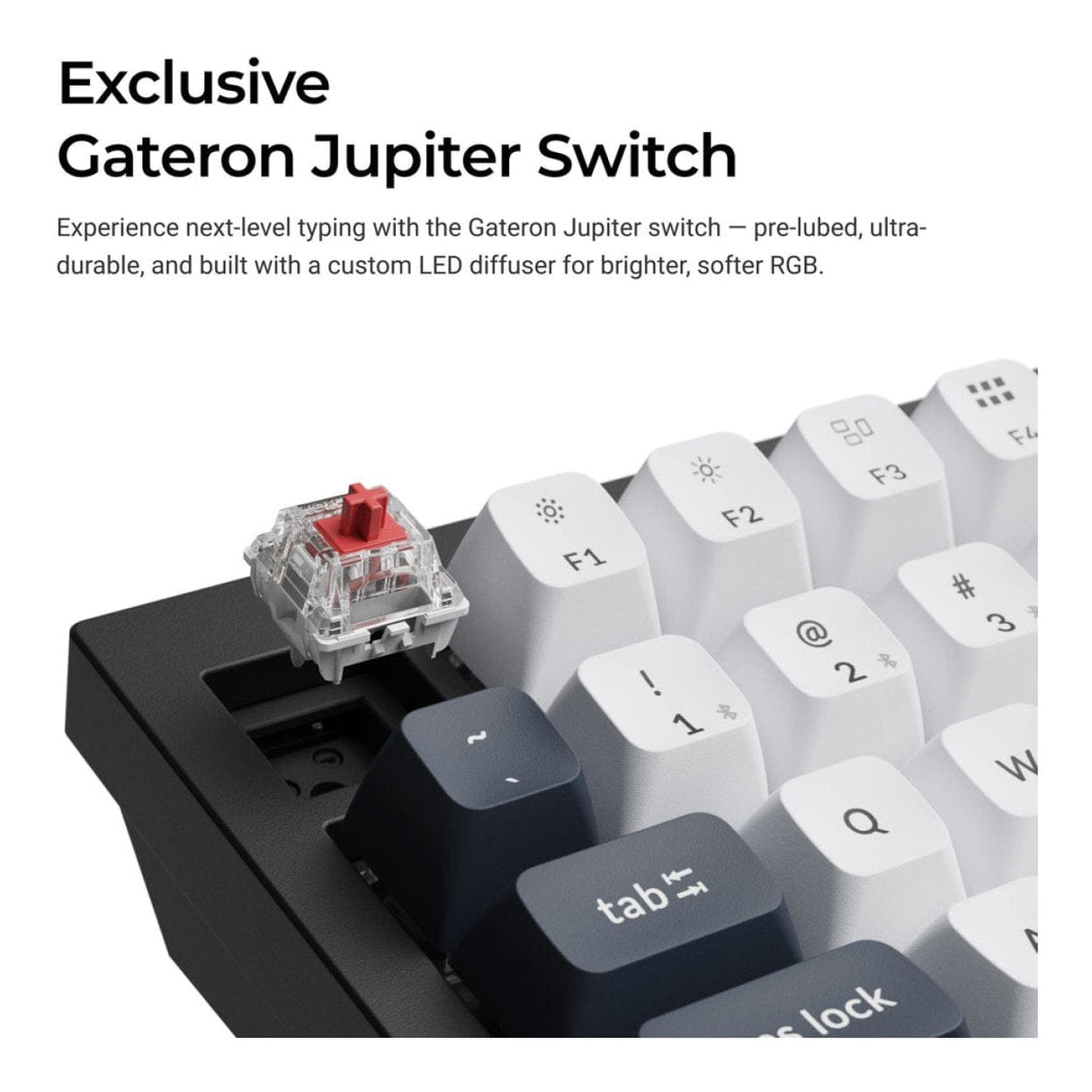 Keychron Q3 Max QMK/VIA TKL 80 RGB Gateron Jupiter Red Wireless Mechanical Keyboard Black Q3M-M1