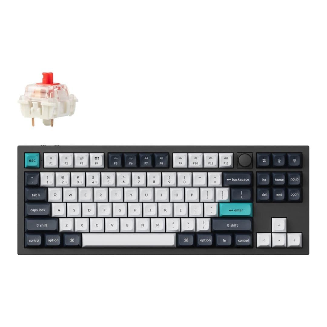 Keychron Q3 Max QMK/VIA TKL 80 RGB Gateron Jupiter Red Wireless Mechanical Keyboard Black Q3M-M1