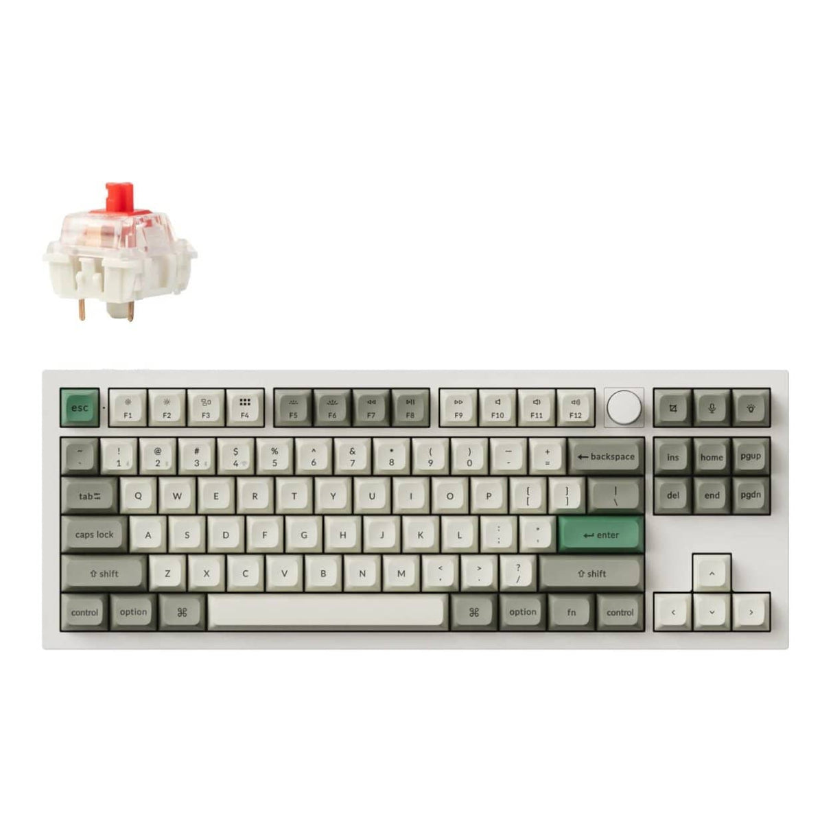 KeyChron Q3 Max QMK/VIA Wireless Custom Mechanical Keyboard - Shell White Q3M-P1