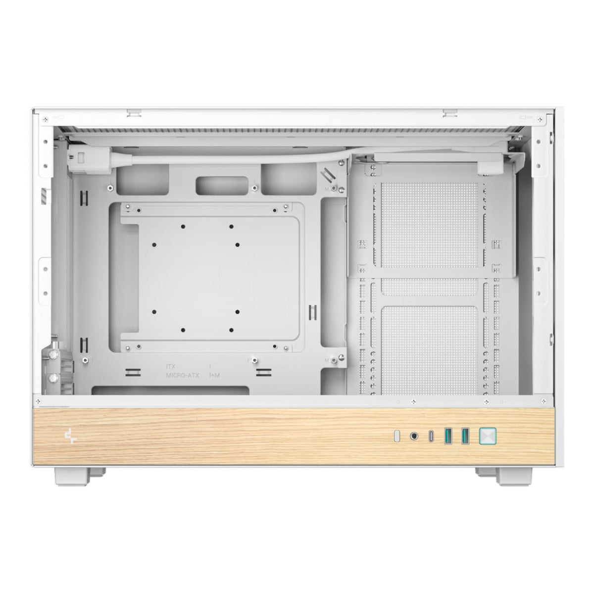 DeepCool CH260 Wood Micro-ATX Gaming PC Case White R-CH260-WHNWM0-G-1