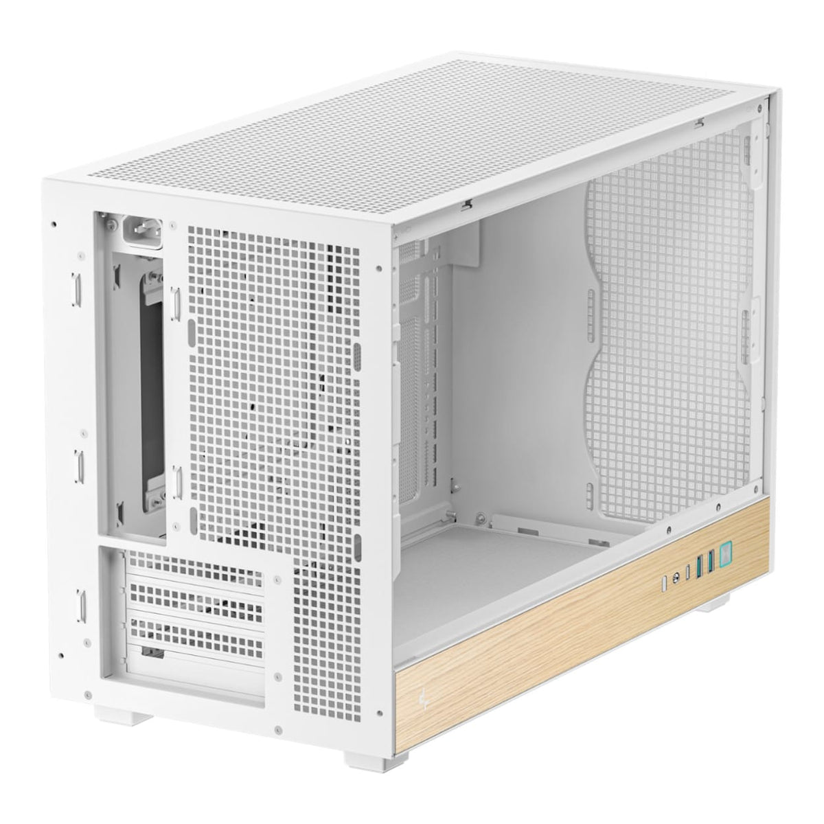 DeepCool CH260 Wood Micro-ATX Gaming PC Case White R-CH260-WHNWM0-G-1