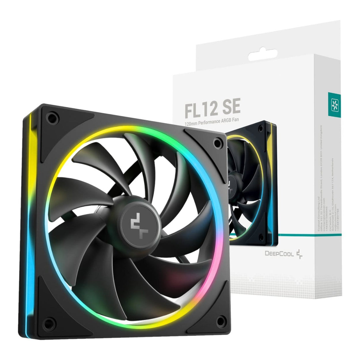 DeepCool FL12 SE 120mm ARGB PWM Case Fan Black R-FL12SE-BKAPN1-G