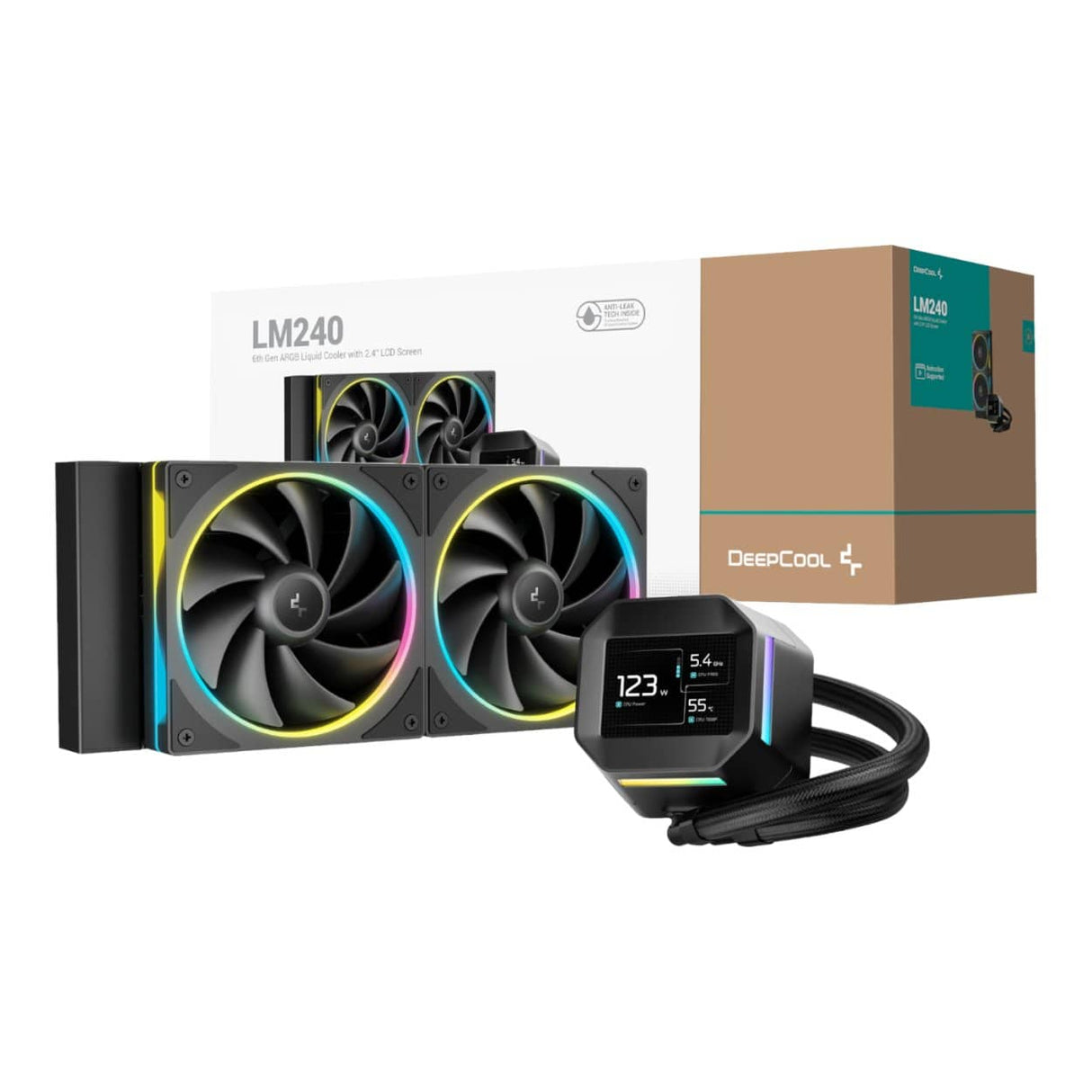 DeepCool LM240 ARGB 240mm AiO CPU Liquid Cooler Black R-LM240-BKDMMC-1