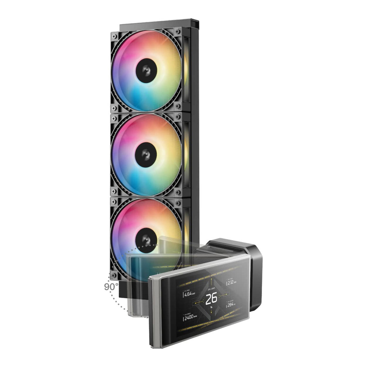 DeepCool LT360 VISION ARGB LCD AIO CPU Liquid Cooler Black R-LT360VISIONBKAMMC-G-1