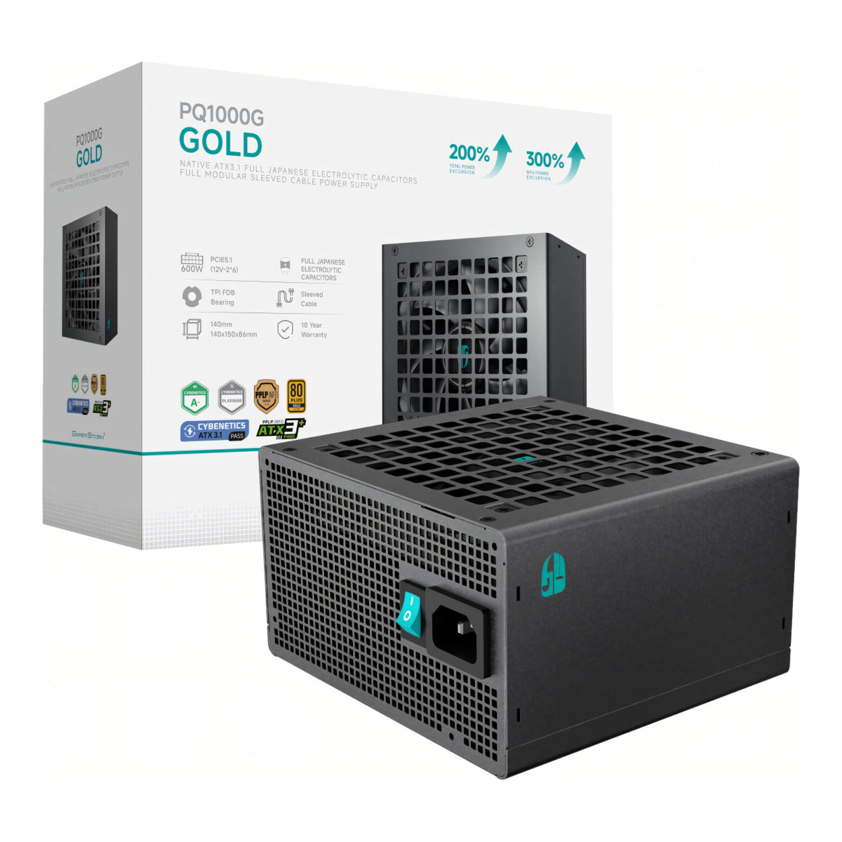 DeepCool Gamerstorm PQ1000G 1000W 80 PLUS Gold Fully Modular Power Supply R-PQA00G-FD1B-JGEU-V1