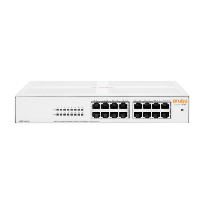 HPE Aruba Instant On 1430 16-port Class4 Unmanaged L2 Gigabit Ethernet PoE Switch White R8R48A