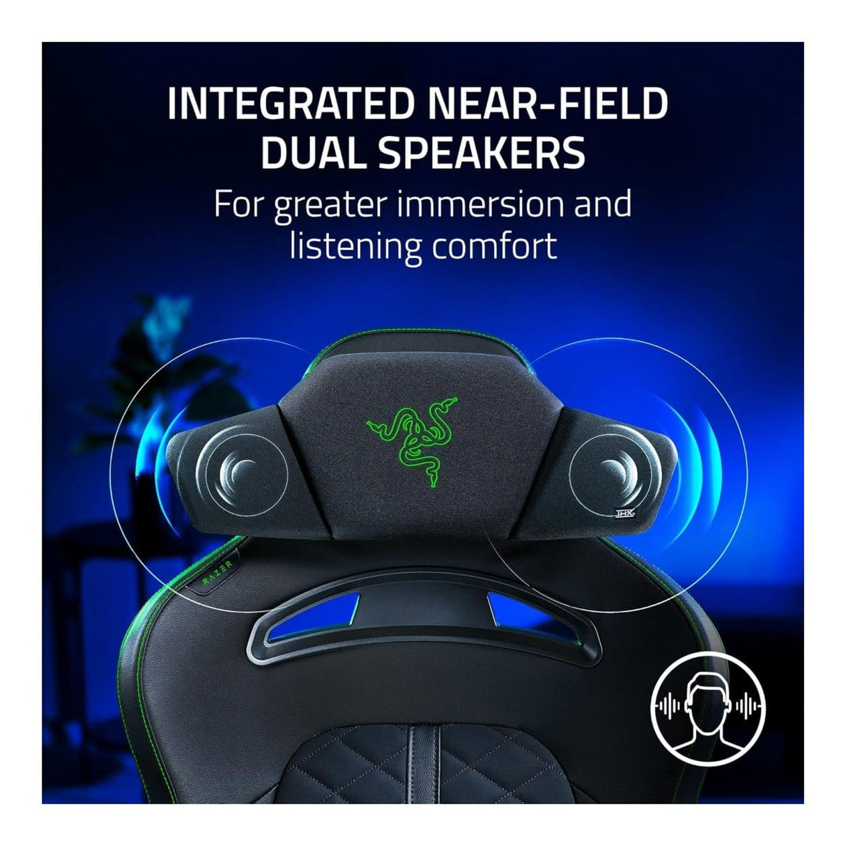 Razer Clio THX Spatial Audio-Enabled Wireless Speaker Head Cushion RC81-04350101-R3M1
