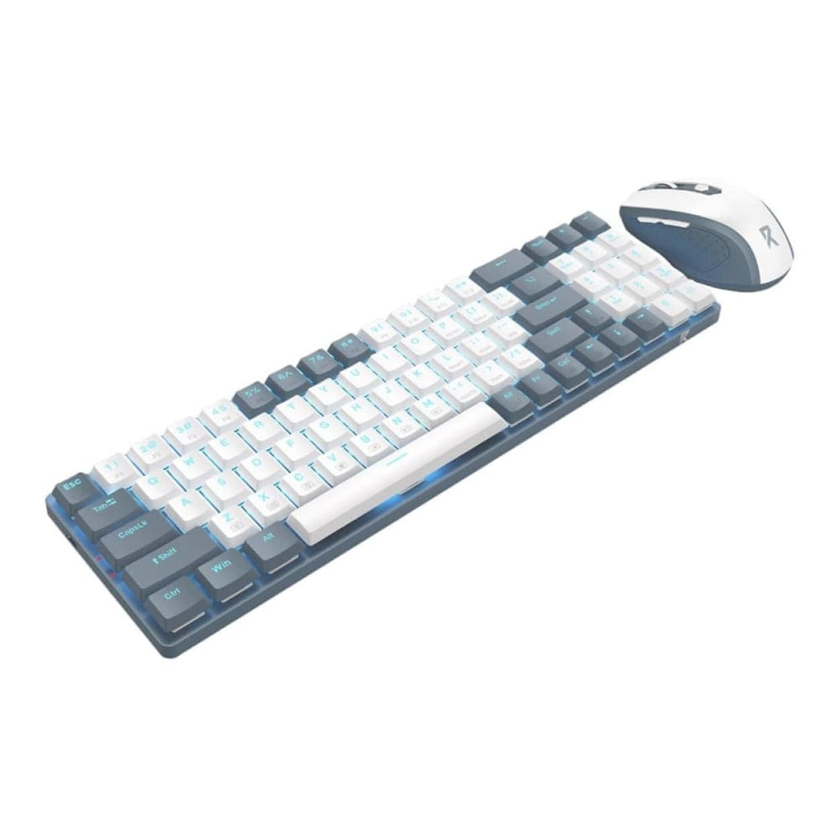 Redragon BS8772 Wireless Low Profile Backlit Mechanical Keyboard and Mouse Combo - Grey White RD-BS-8772GW