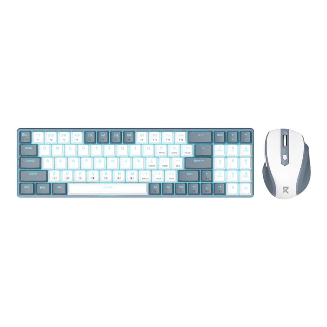 Redragon BS8772 Wireless Low Profile Backlit Mechanical Keyboard and Mouse Combo - Grey White RD-BS-8772GW
