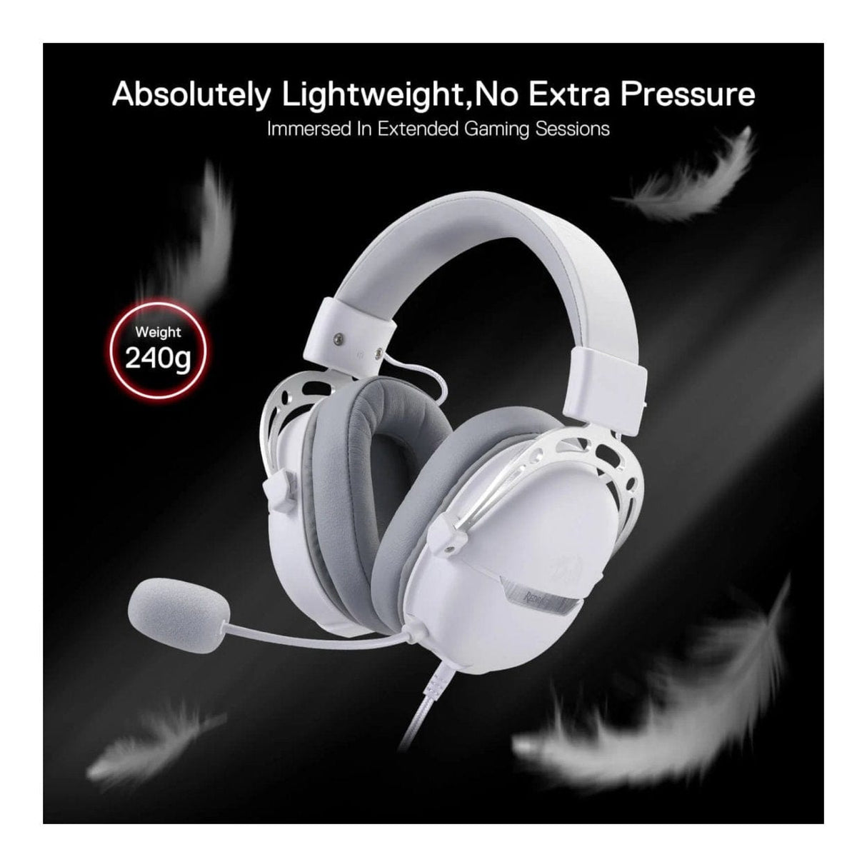 Redragon Over-Ear Aurora Gaming Headset - White RD-H376WG