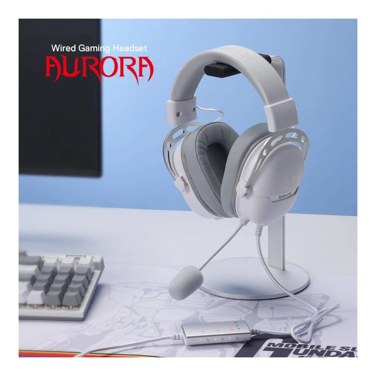 Redragon Over-Ear Aurora Gaming Headset - White RD-H376WG