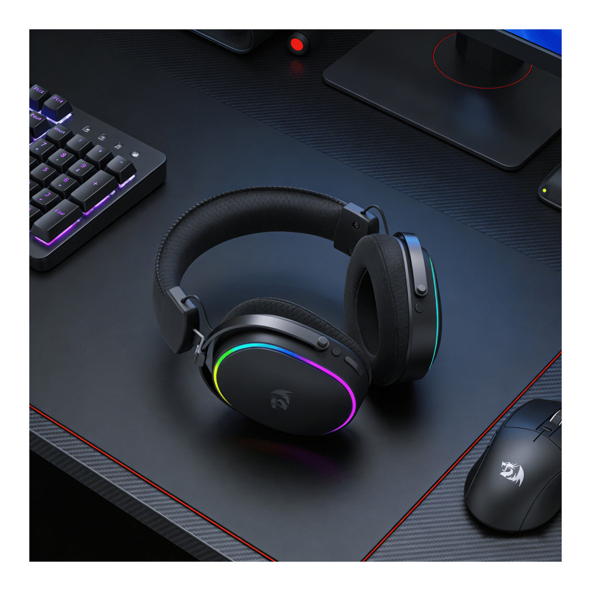 Redragon FURY WRS Over-Ear Wireless Gaming Headset - Black RD-H831