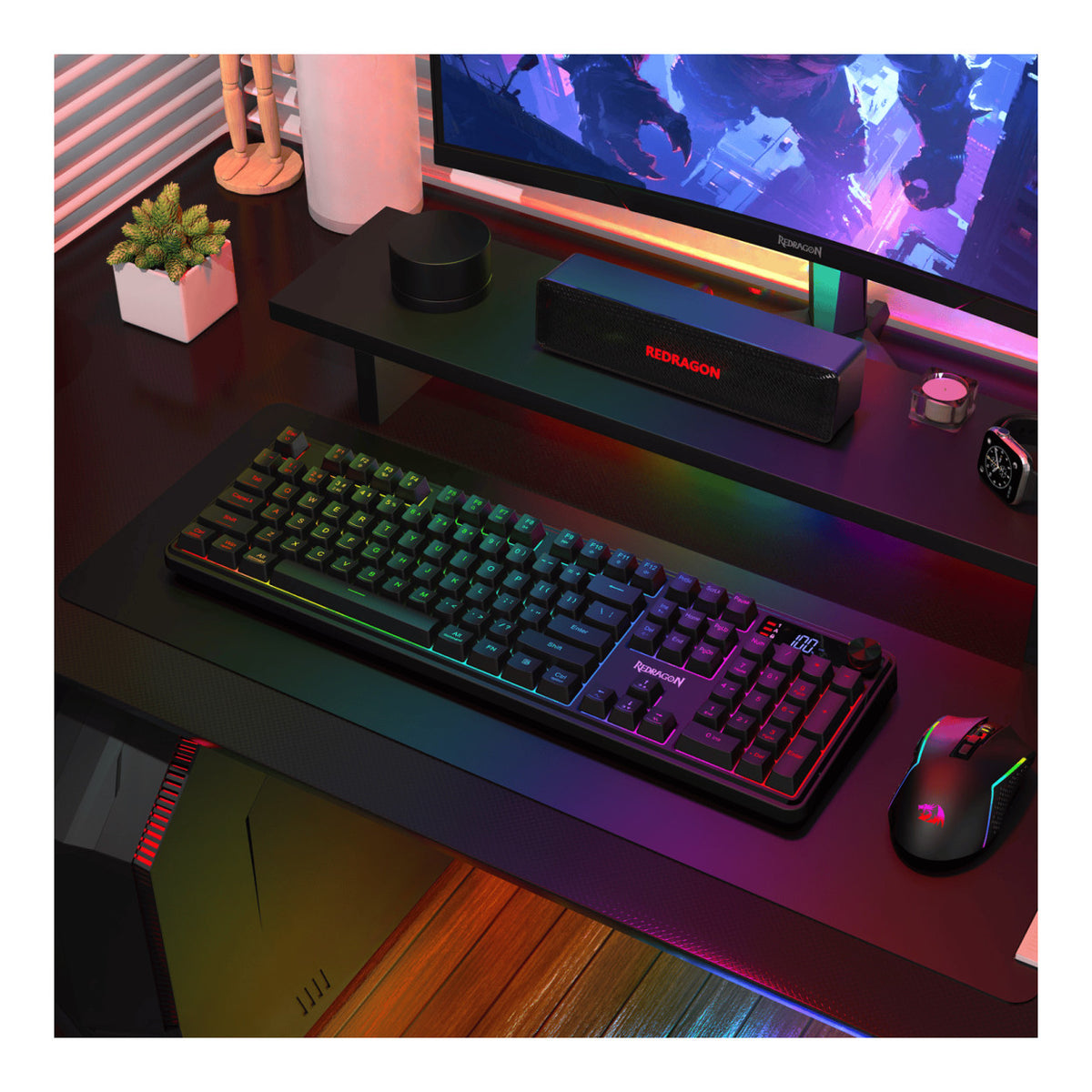 Redragon RM104 PRO VOLCANO RGB Wireless Gaming Keyboard - Black RD-K526-PRO