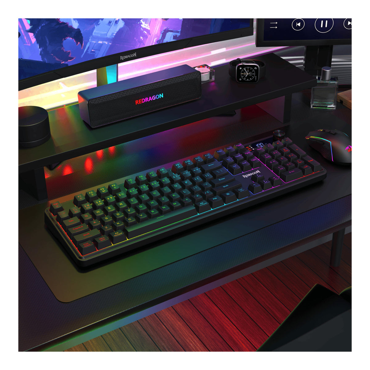 Redragon RM104 PRO VOLCANO RGB Wireless Gaming Keyboard - Black RD-K526-PRO