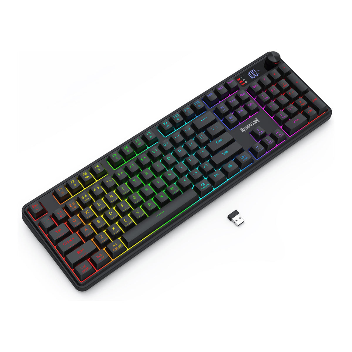Redragon RM104 PRO VOLCANO RGB Wireless Gaming Keyboard - Black RD-K526-PRO