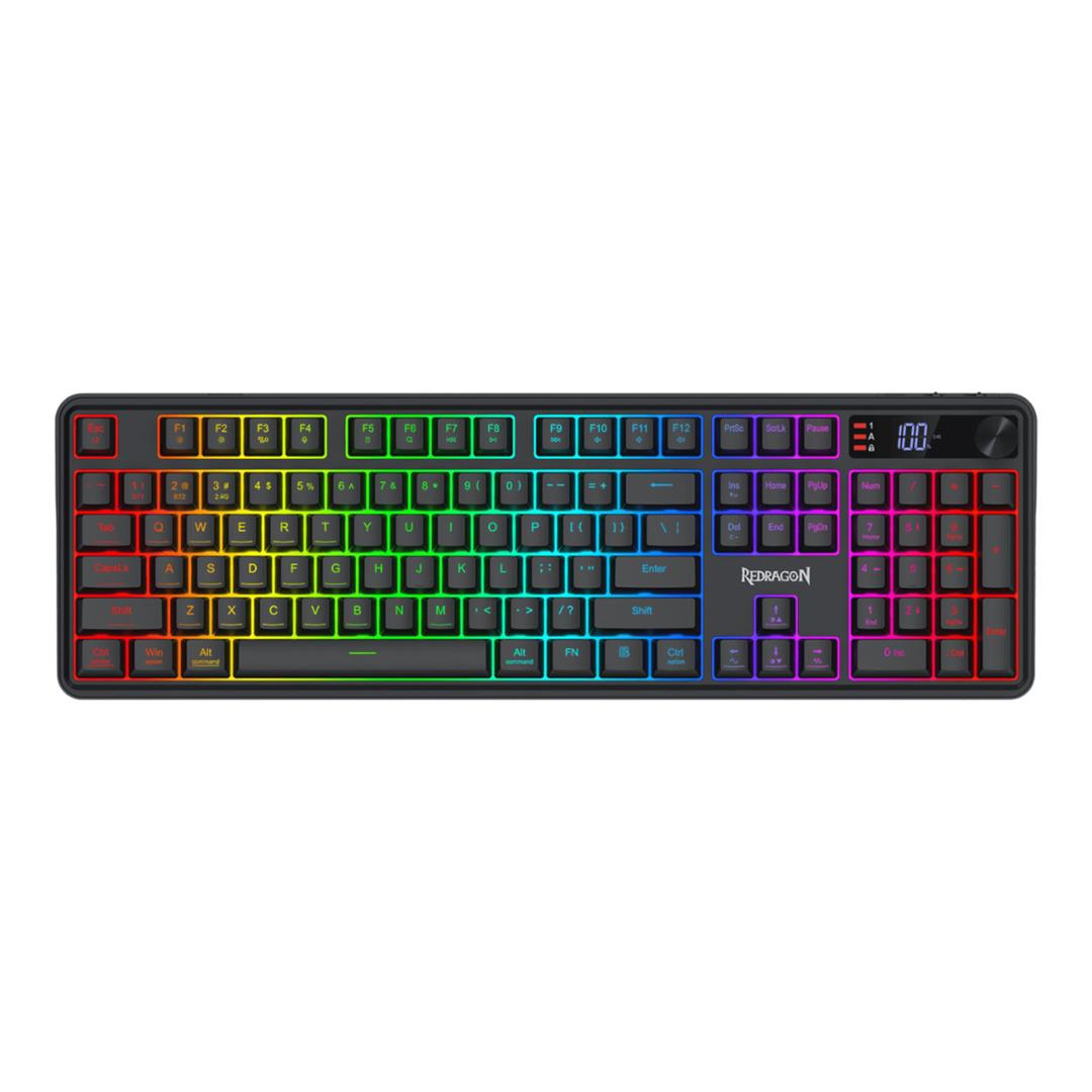 Redragon RM104 PRO VOLCANO RGB Wireless Gaming Keyboard - Black RD-K526-PRO