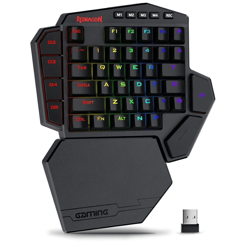 Redragon K585RGB Diti Elite One-Handed RGB 40 Wireless Mechanical Gaming Keyboard - Black RD-K585RGB-KS
