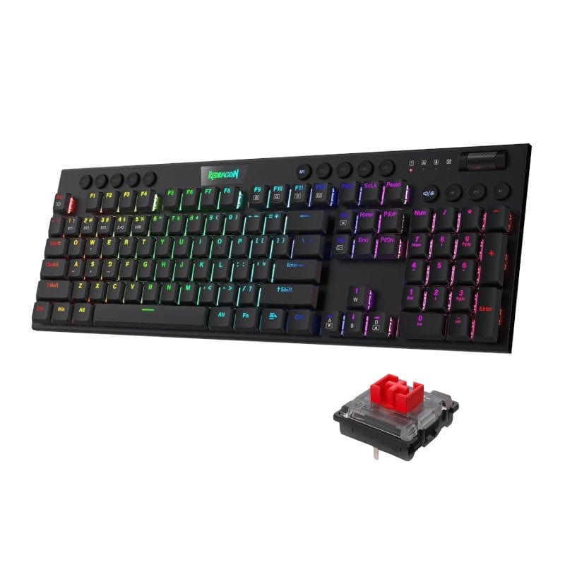 Redragon K618 Horus Red Switches Wireless RGB Mechanical Gaming Keyboard RD-K618-RGB