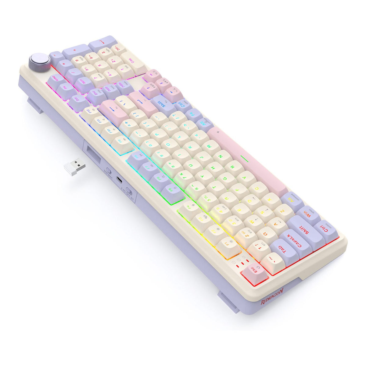 Redragon K768 EISA 100 RGB Wireless Gaming Keyboard - Lilac RD-K768VI-WL