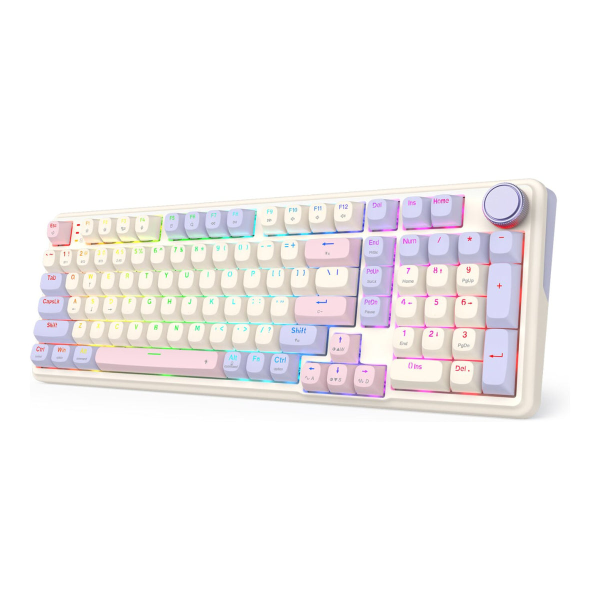 Redragon K768 EISA 100 RGB Wireless Gaming Keyboard - Lilac RD-K768VI-WL